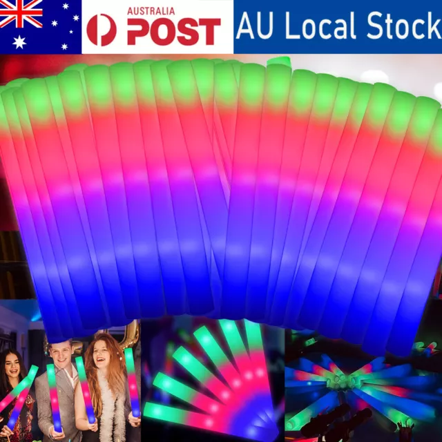 50100/200/300/600/1000 Flashing Glow Sticks Bulk 3 Mode LED Flashing Foam Sticks