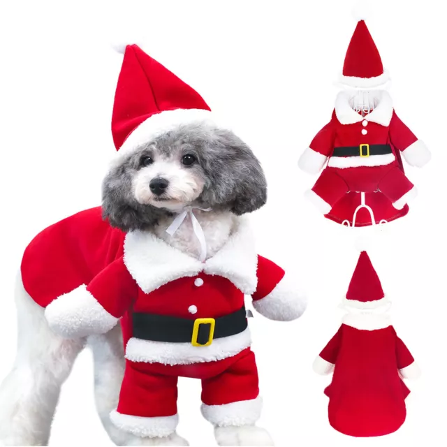 DHL Haustier Hund Weihnachten Kapuzenpullover Hundejacke Kostüm Mantel Jacke Set 3