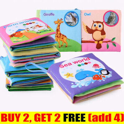 Soft Baby Cloth Book Early Educational Newborn Crib Toys 0-36 Months Infants MC