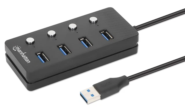Hub USB 3.0 4 porte Type-A con Interruttori per Singola Porta