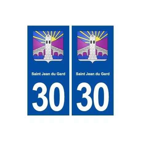 30 Saint-Jean-du-Gard blason ville autocollant plaque stickers droits 2