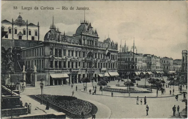 PC BRAZIL, RIO DE JANEIRO, LARGO DA CARIOCA, Vintage Postcard (b36211)