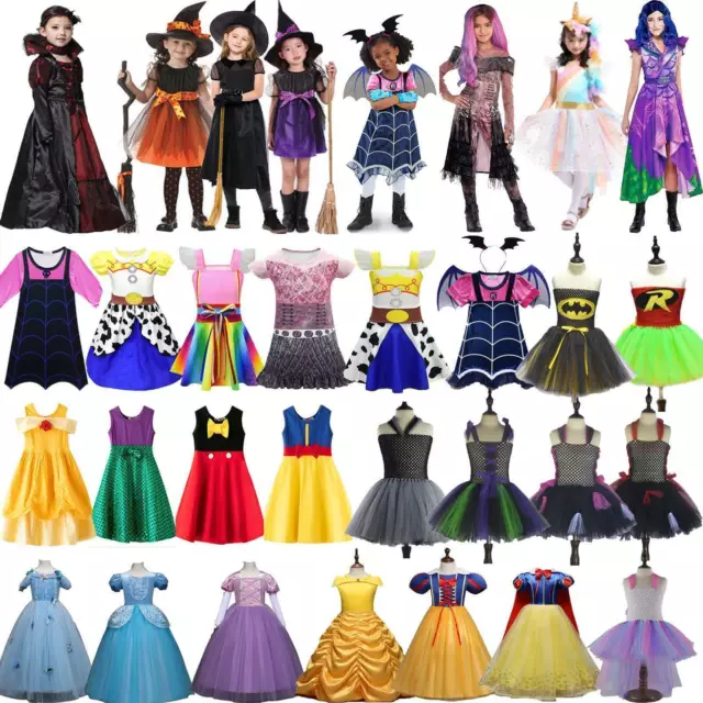 Kinder Mädchen Cosplay Kostüm Hexe Prinzessin Karneval Party Fasching Belle