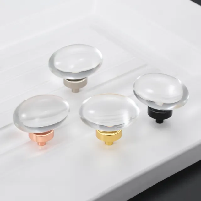 Oval Crystal Knob Shiny Clear Cabinet Door Pulls Drawer Handle Hardware Decor