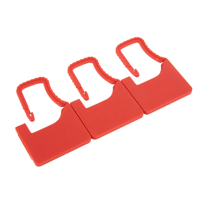 Red 100Pcs Plastic Lock Disposable Self Locking Suitcase Shoes Bag Label
