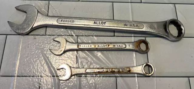 Lot of 3 Vintage S-K Tools wrenches combination USA Mechanic repair construction