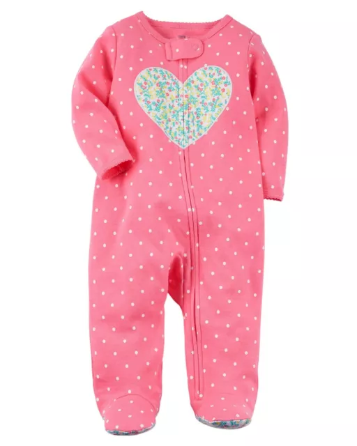Carters Baby Zip-Up Heart Cotton Sleep & Play Sleeper Preemie New Pajamas