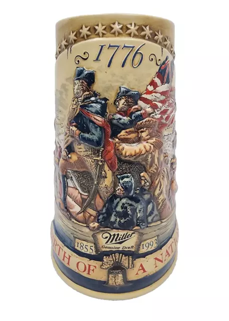 Birth Of A Nation 1776 Beer Stein Third in a Series Miller Genuine Draft 1993