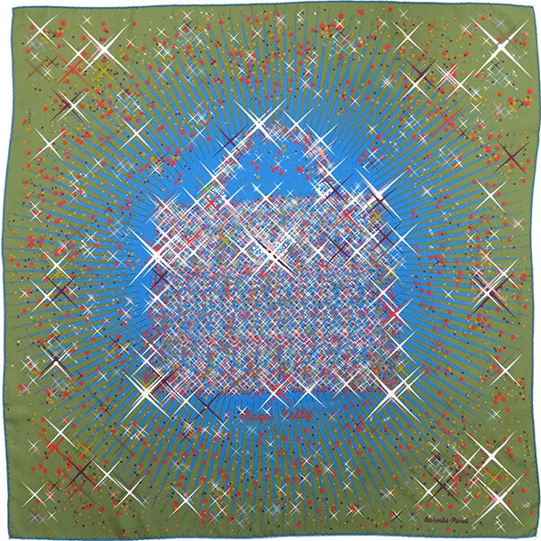 Hermes Scarf Carre 90 Bluee Green Red Magic Kelly