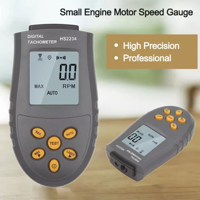 Small Engine Motor Speed Gauge Digital Laser Tachometer Non-Contact RPM Test