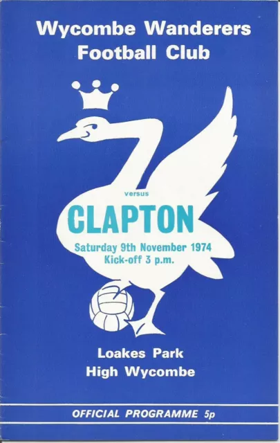 1974/75 Wycombe Wanderers v Clapton League