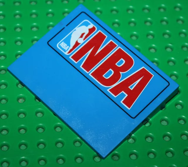Lego Blue Slope 10 6 x 8 with NBA Red Pattern (Sticker) - 4515pb016 Set 3432