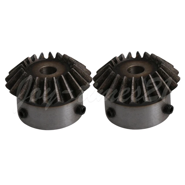 2PCS 2 Module 20 Teeth 8mm Hole Dia 90 Degrees Tapered Bevel Gear Wheel