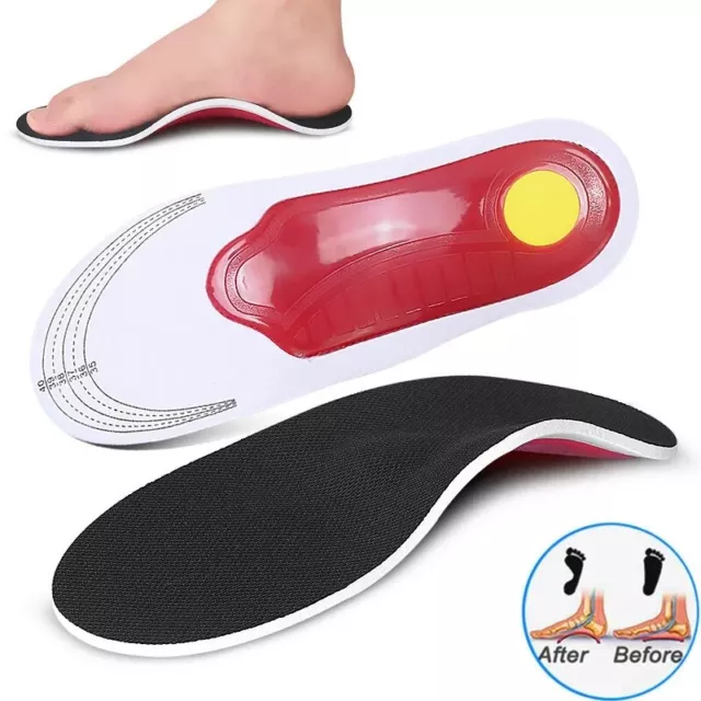 Premium 3D High Arch Support Orthopedic Insoles Sports Pad Flat Feet Women Men