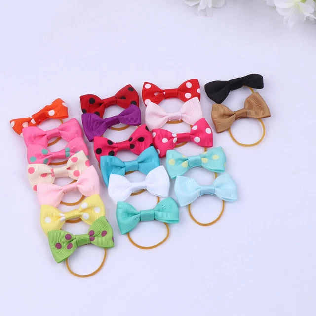 40 pz anello per peli di animali fiocchi per peli di cane fiocchi per peli di animali elastici copricapo