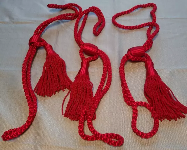 Curtain Tiebacks Handmade Decorative Curtain Holdbacks Rope Tassel Lot of 3 25in
