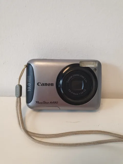 Canon PowerShot A490 10.0MP Digital Camera - Silver (TESTED)