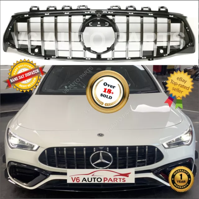 For Mercedes CLA-Class C118 CLA250 Front Chrome Bumper Grille 19-23 Panamericana