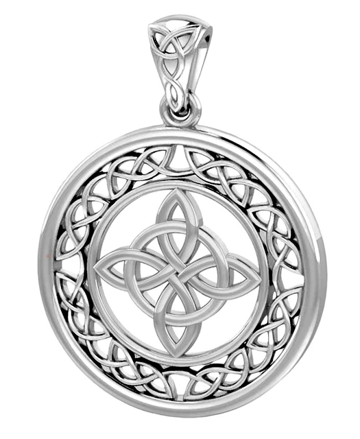 Pendentif Trèfle Irlandais Argent 925 - Celtique, Avec Gemme (améthyste, Topaze...), Neuf