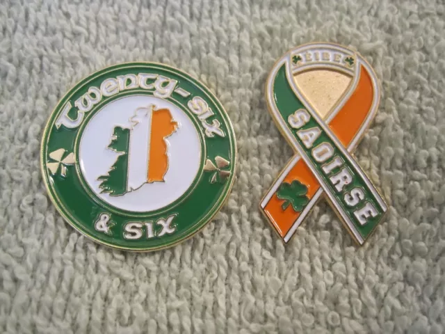 Irish Easter Rising Centennial 1916-2016 Pin Badges 26 + 6 & Saoirse Ribbon Set