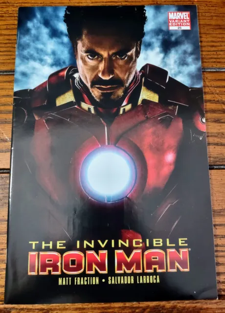 Invincible Iron Man #25 1:10 VF 8.0 Robert Downey Jr. Movie Photo Variant HTF