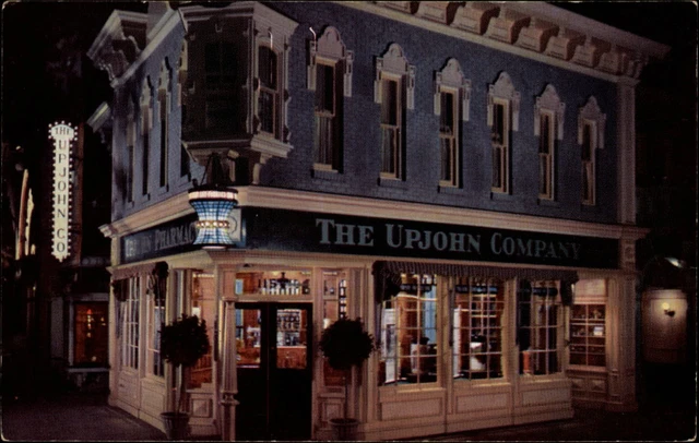Michigan Kalamazoo Upjohn Company old pharmacy Disneyland ~ Advertising postcard