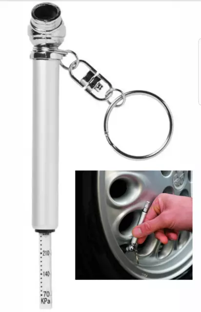 Keyring Tyre Pressure Gauge Tester Car Van Motor Bike Vehicle Tire Air Key Ring