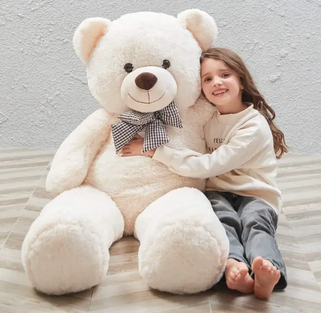 4FT Giant Teddy Bear Stuffed Animal Plush Toys Soft Big Bear Gift For Kids,Girls