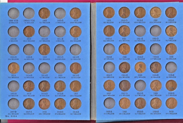2 Partial Sets of Lincoln Wheat Penny Cent  Album 1909 to 1940 Mix P D S