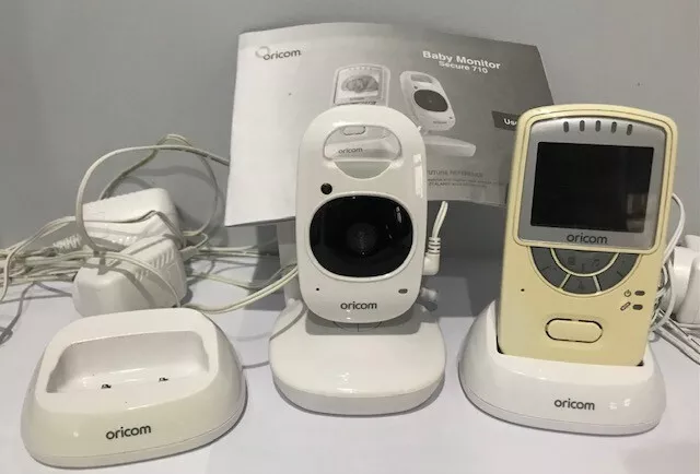 ORICOM SECURE 710 BABY MONITOR with Spare Cradle, Instructions and Box- Working