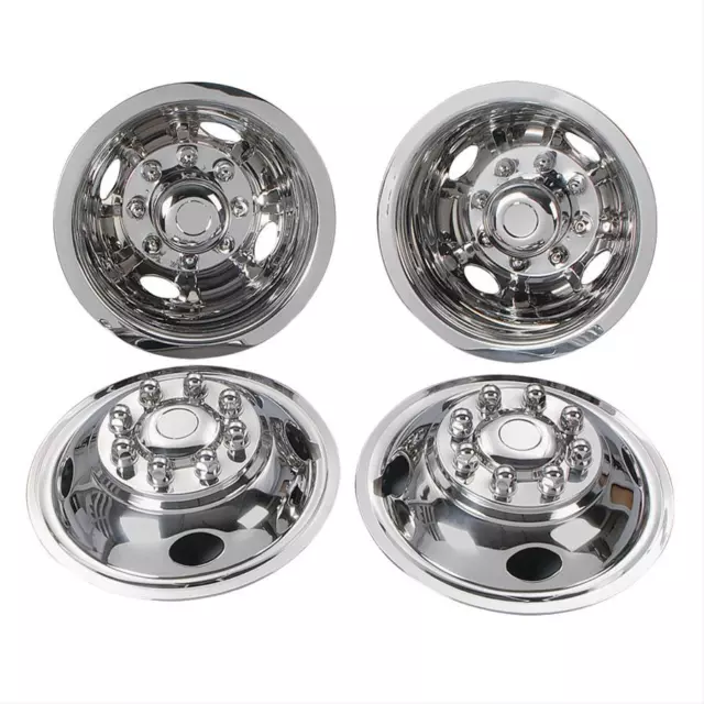 08-09-10 FORD E350/450 8 LUG 4 HOLE WHEEL SIMULATORS 16 bolt on stainless new