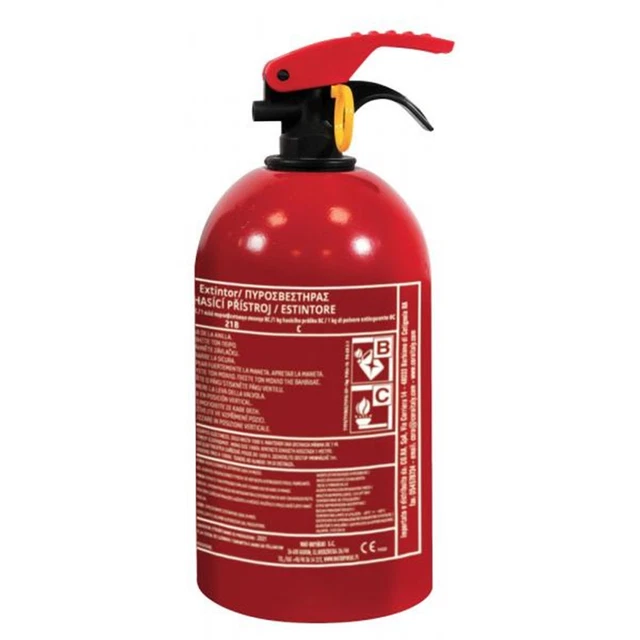 000126881 Extincteur Co. Ra 1 KG 21B-C Approuvé Fr 3,7 Adapté X Maison Caravane
