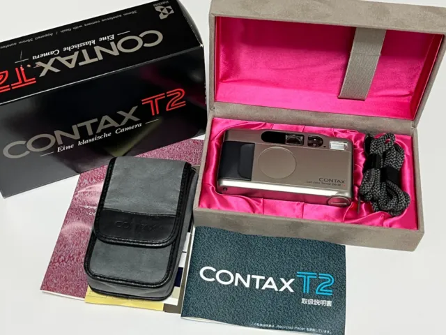 [Near MINT in Box] Contax T2 Titan Silver Point & Shoot Film Camera From JAPAN