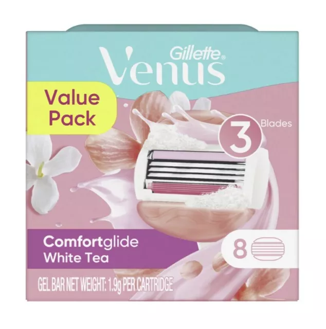 Gillette Venus Comfortglide White Tea Razor Blades - 8 Pack