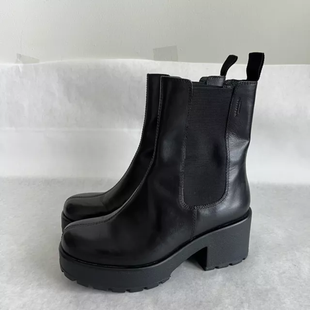 Vagabond Shoemakers Dioon Leather Chelsea Boot Black Women’s 8 Chunky Heel Punk