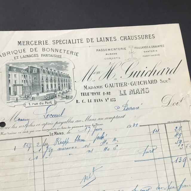 Facture Commerciale Ancienne – Paris 1899 – Fabrique De Chaînes En Or Gross Langoulant – Document D'Époque