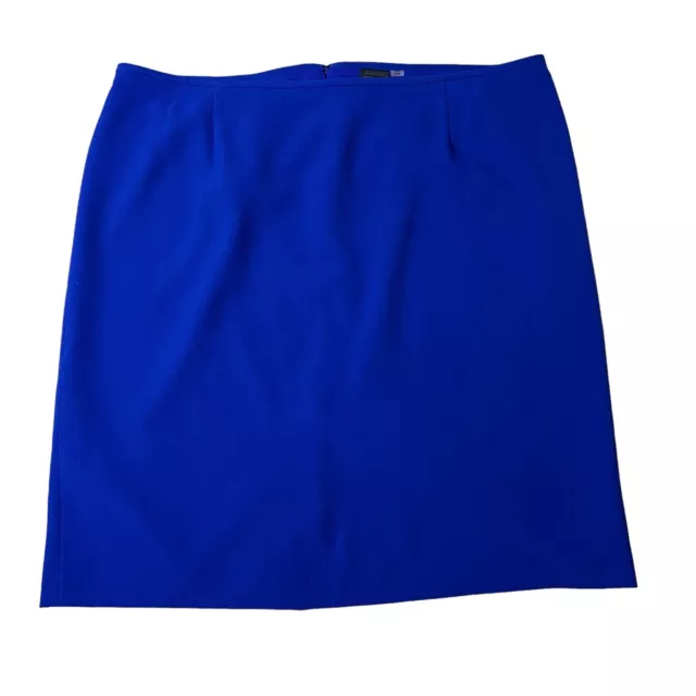 Tahari ASL Women’s Size 20W Midi Skirt Suit Blue Snap Up Pleated Peplum 3