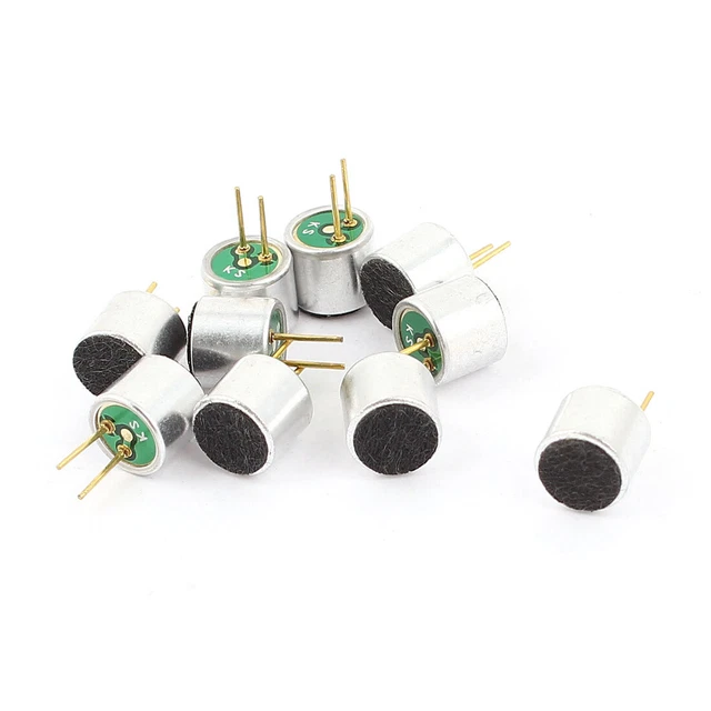 10Stück Vergoldet 2pins Elektret Kondensator mikrofon Abhol 6x5mm Ersatz