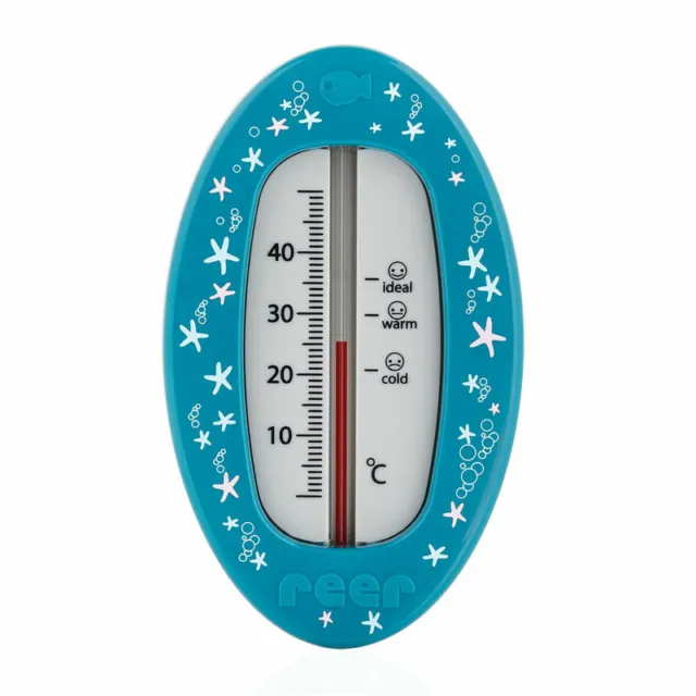 reer Badethermometer Oval Bade Thermometer Badewasser Temperaturmesser Blau