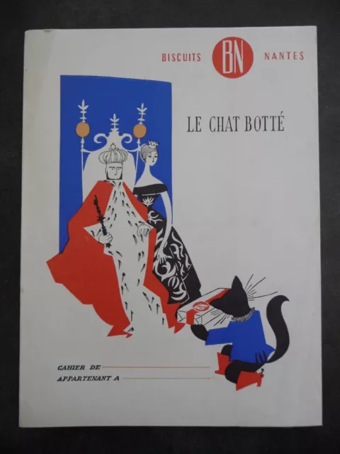 Ancien Protège-cahier Couverture "Biscuits BN Nantes" "Le Chat Botté"