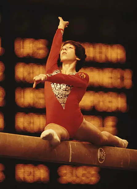 Olympic Gymnastics Birgit Suss Of East Germany Performs Old Sports Photo