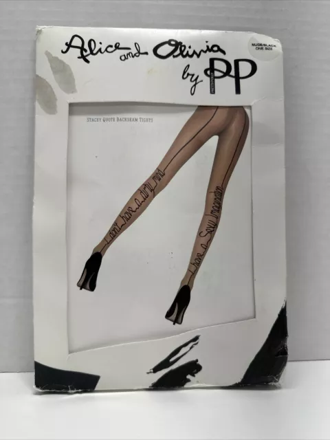 Alice + Olivia Nude Tights Stacey Quote One Size  By Pretty Polly New NWT