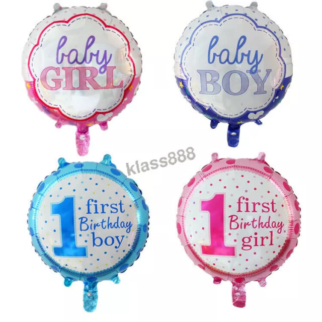 Baby Boy Girls 1st First Birthday Helium Foil Balloon for Baby Shower Party Deco