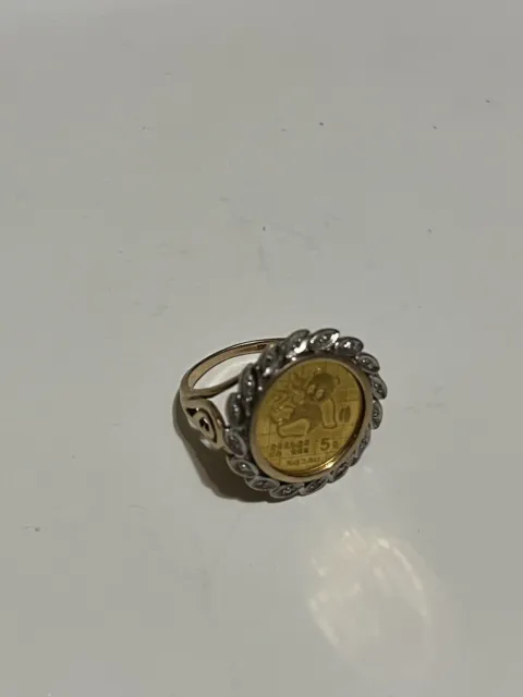 1989 1/20 Gold Panda Ring