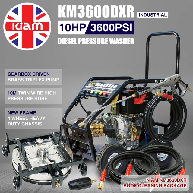 Diesel Washer Pressure Cleaner Roof Cleaning Rotary Pack Kiam KM3600DXR Gearbox