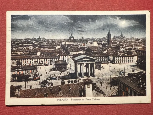 Cartolina - Milano - Panorama da Porta Ticinese - 1931