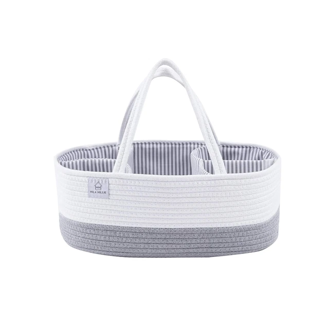 Baby Extra Large Cotton Rope Diaper Caddy | Organizer Storage Bin...