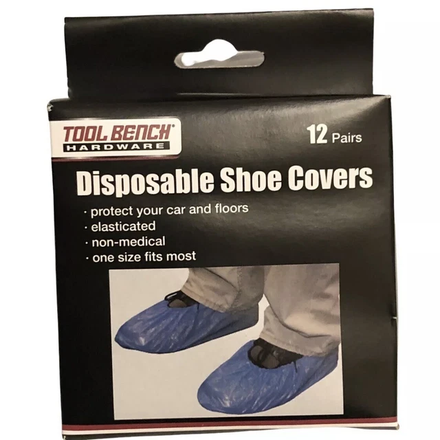 Tool Bench Hardware Blue Disposable Shoe Cover 12 Pairs Pack NEW