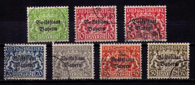 Briefmarken Altdeutschland kl. Lot „Volksstaat Bayern“ 1919/20, gest.