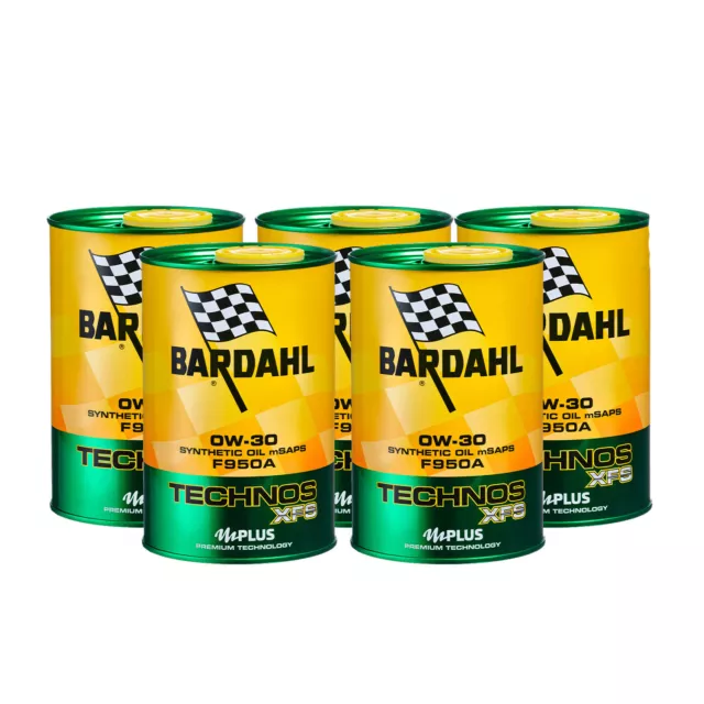 5 Lt Olio Motore Auto Bardahl Technos Xfs 0W30 F950A Acea C2 Fiat Jeep Gs1 Ds1